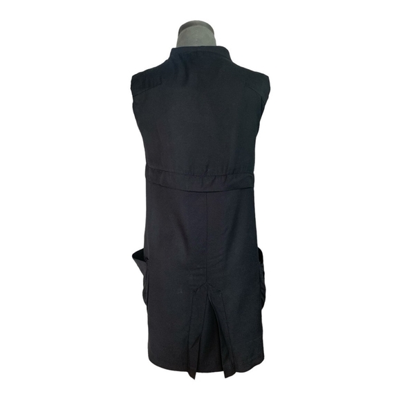 Women’s Cardigan LeShop Black Long Vest Cotton Zip Front Vest Sleeveless Jacket - Picture 6 of 8